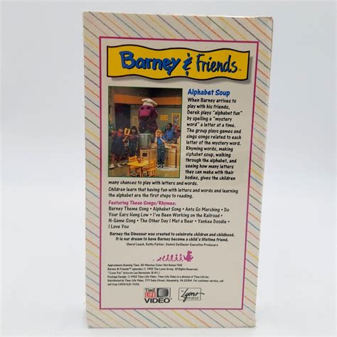 Barney And Friends Alphabet Soup Vhs New Sealed Time Life 1992 Etsy