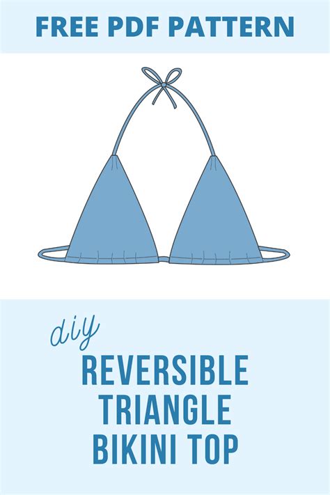 DIY Reversible Triangle Bikini Top Bikini Sewing Bikini Diy Bikini Top Pattern