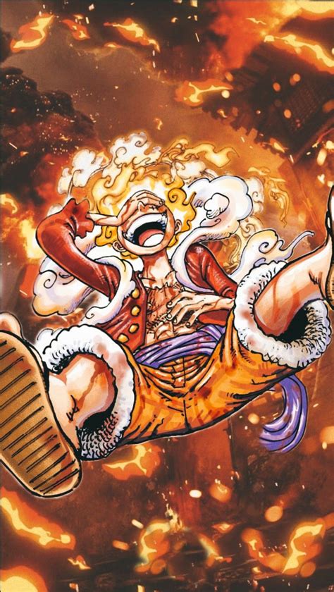 Luffy Gear 5 Sun God Nika Background One Piece Wallpaper Iphone