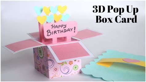 3d Pop Up Card Birthday Card Diy Explosion Box For Scrapbook