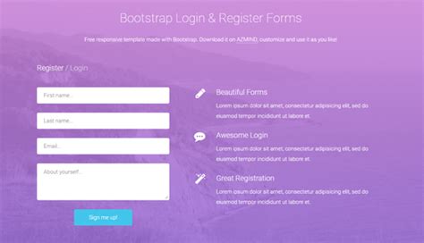 Bootstrap Login And Register Forms In One Page Azmind