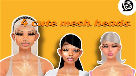 4 Cute Mesh Heads With Skins Imvu💗💗 Youtube