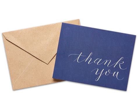 Navy Blue Thank You Cards And Envelopes 50 Count American Greetings
