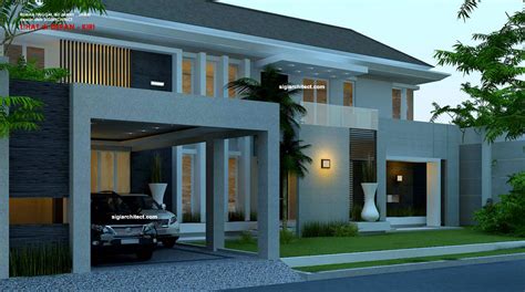 Desain Rumah Mewah Fengshui 2 Lantai Kavling Hook Modern Minimalis