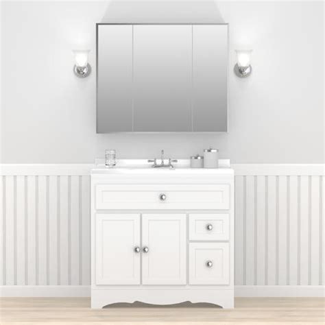 Is your bathroom a mess? Zenith 36" Tri-View Medicine Cabinet at Menards®
