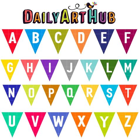 Bunting Alphabet Clip Art Set Daily Art Hub Graphics Alphabets And Svg