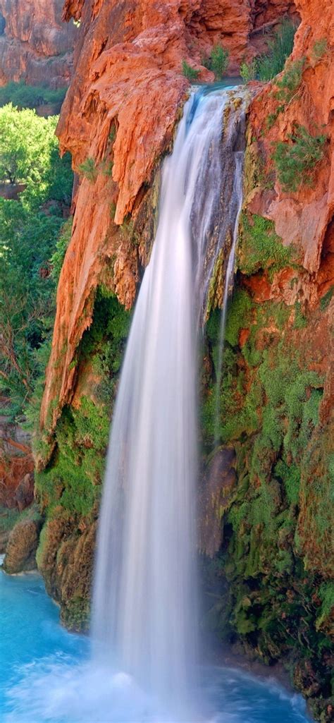 Wallpaper Waterfall River Plants Cliff Nature Scenery 3840x2160 Uhd
