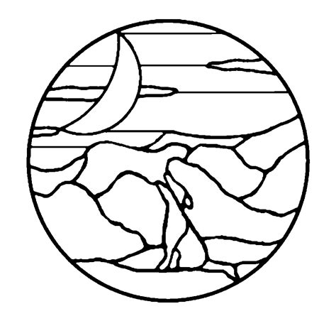 Howling Wolfdog Moon Stained Glass And Stepping Stone Patterns