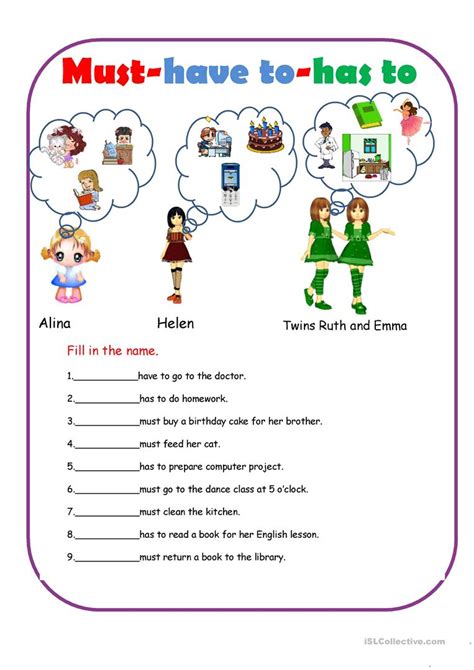 Must-have to-has to - English ESL Worksheets for distance learning and ...