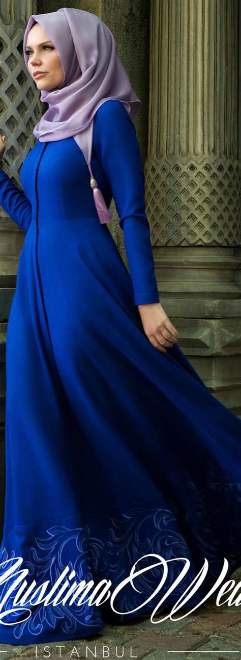 Muslima Wear 2015 Royal Blue Dress Modest Fashion Hijab Blush Prom