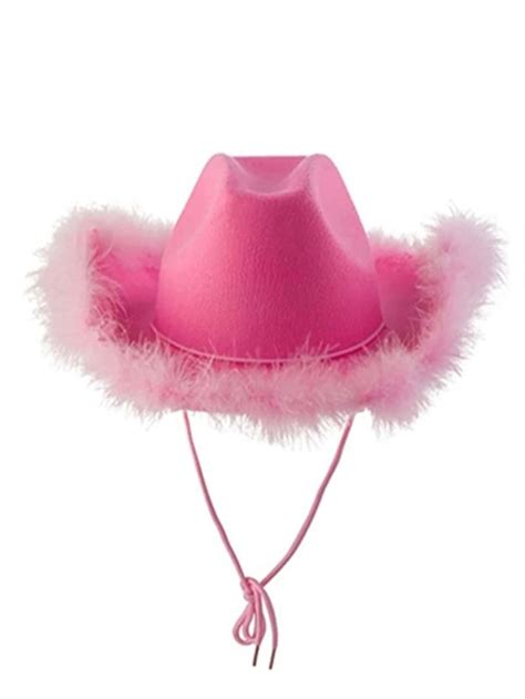 1pc Women Fashion Best Fuzzy Cowboy Hat Trim Fedora Hat Shein Usa