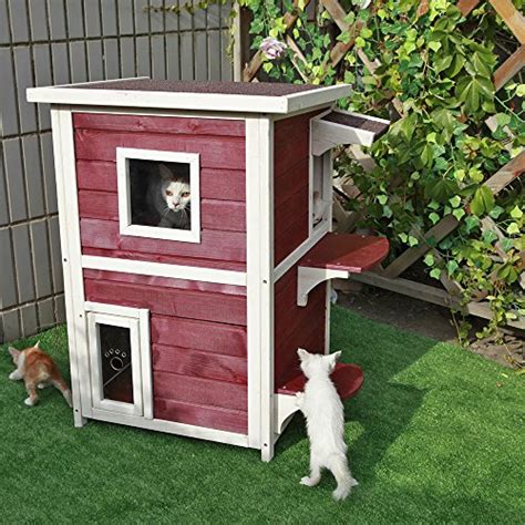 Petsfit 2 Story Weatherproof Outdoor Kitty Cat House Best Offer Pet