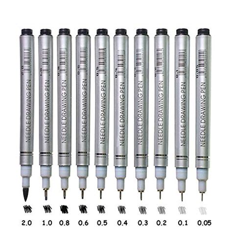 10pc Fineliner Pens Micro Needle Art Drawing Set Signature Archival