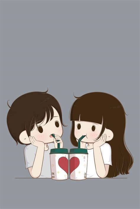 Love Cartoon Couple Wallpaper