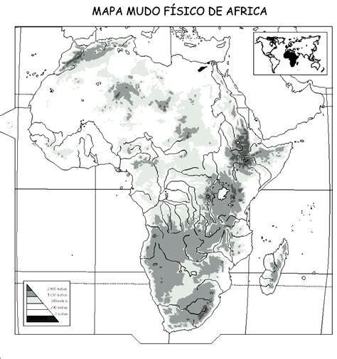 Mapa Fisico Mudo De Africa Para Imprimir