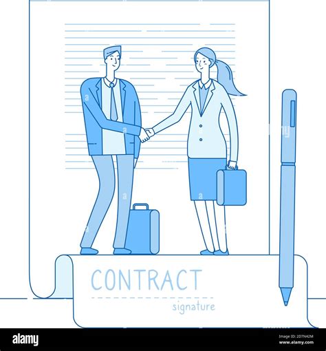 Electronic Signature Concept Businessman Lawyer Contract Meeting