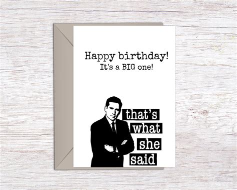 Michael Scott Printable Birthday Card The Office Dunder Etsy