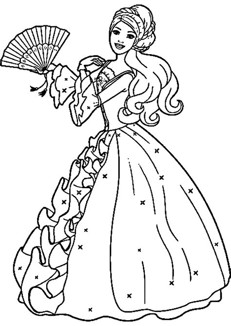 Un disegno di barbie principessa da stampare gratuitamente e da colorare, per la gioia delle bambine! Gerelateerde afbeelding | Kleurplaten, Kleurboek, Barbie