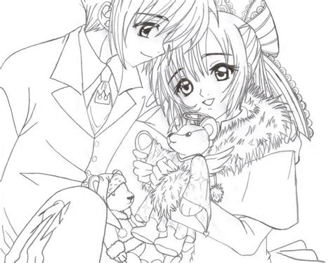 Anime Cute Couple Coloring Pages