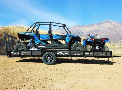 Rzr And Atv Loaded On 17 Ultimate Utvatv Trailer With White Graphics