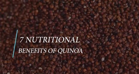 7 Nutritional Benefits Of Quinoa Video