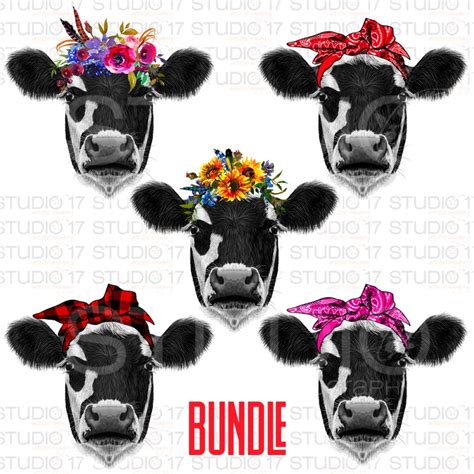 Cow Heifer Sublimation Design Bundle Instant Download Etsy