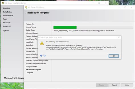 Error en instalación de SQL Server 2014 en Windows 10 Foyland