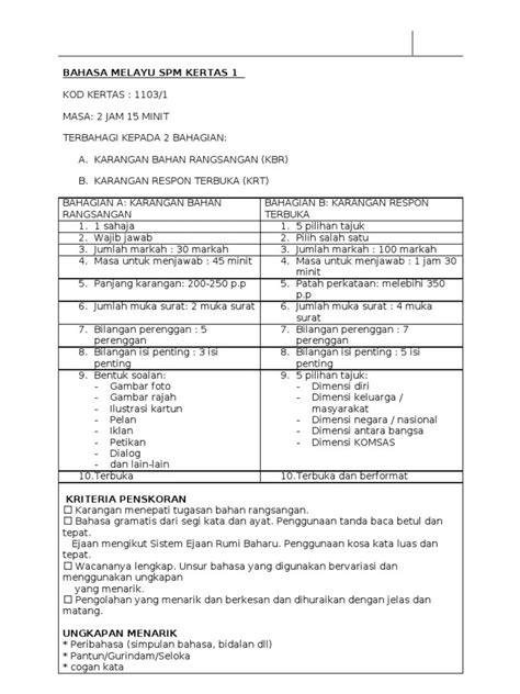 Contoh Soalan Spm Bahasa Melayu Kertas 1 2021 / Format Baharu Bahasa