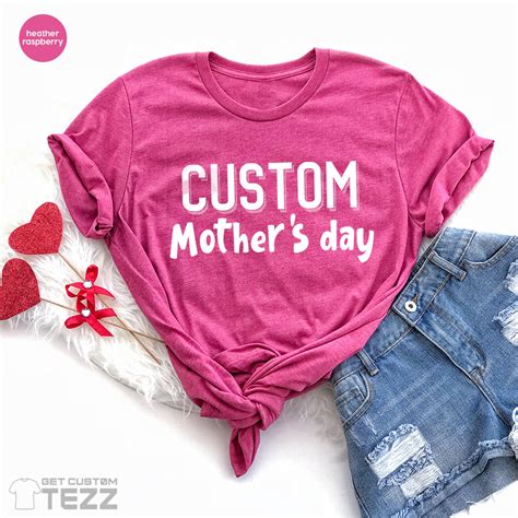 Custom Mothers Day Tshirt Customized Text T Shirt Etsy
