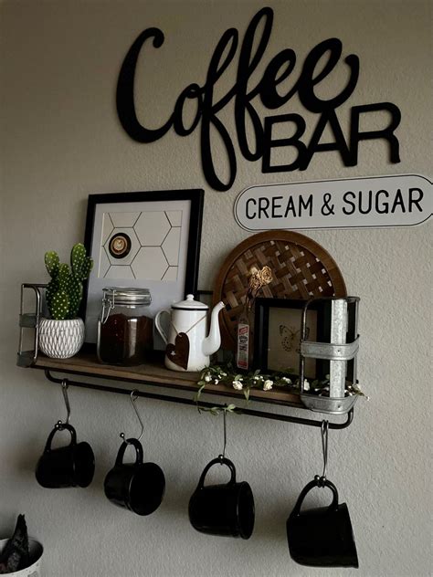 Coffee Bar Wall Shelf Set Up Coffee Cream Coffee Bar Wall Shelves