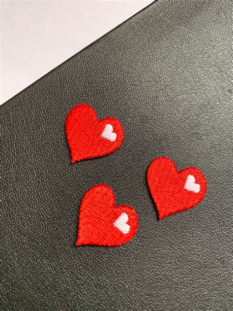 red heart patch heart patches iron on patch set iron on etsy