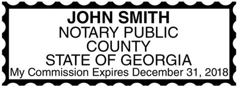 Georgia Public Notary Rectangle Stamp