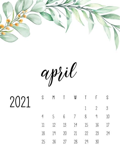 2021 Floral Calendar World Of Printables