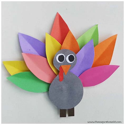 Rainbow Thanksgiving Turkey Craft For Kids · The Inspiration Edit