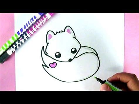 Magic dessin dessin au crayon facile d'art 3d: Comment dessiner un Renard Blanc Kawaii | DESSIN FACILE ...