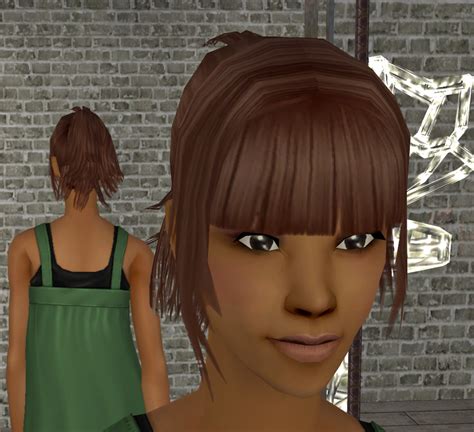 Mod The Sims Ponytail With Blunt Bangsvq Sims 2 Hair Front Bangs