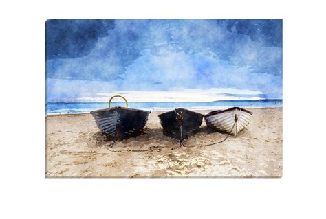 Buy Boats On Beach Canvas Wall Art Decor Online Australia Final
