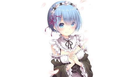 Wallpaper Aqua Hair Rem Reː Zero Smiling Maid Clothes Resolution