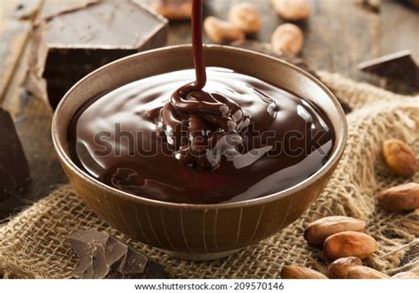 Sweet Dark Chocolate Sauce Bowl Stock Photo Edit Now 209570146