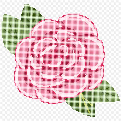 Pixel Roses White Transparent Rose Pixels Illustration Rose Png