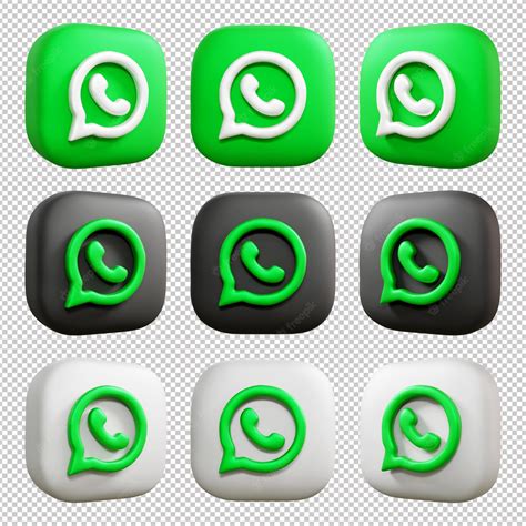 Premium Psd 3d Whatsapp Icon Set Or 3d Realistic Whatsapp Icon Pack