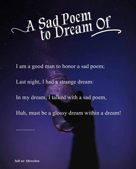 A Sad Poem To Dream Of Lifexcites