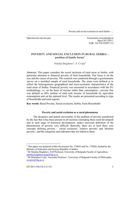 Check spelling or type a new query. (PDF) POVERTY AND SOCIAL EXCLUSION IN RURAL SERBIA ...