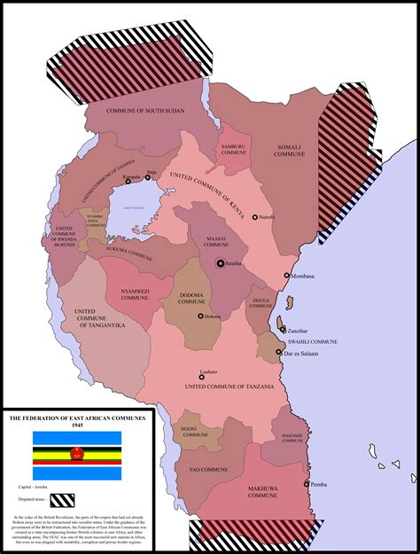 Reverse Cold War Federation Of East African Communes Rimaginarymaps