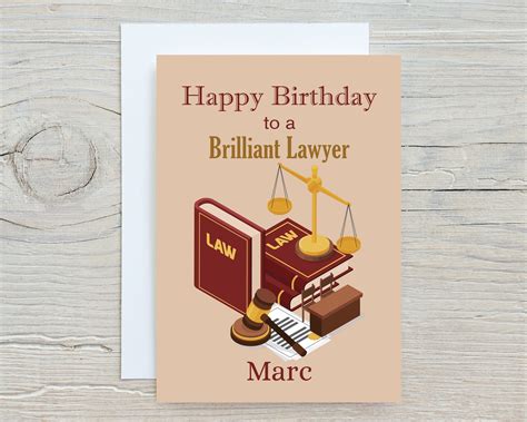 Personalised Happy Birthday Card To Brilliant Lawyer Judge Etsy