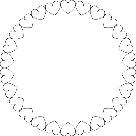 Round Heart Frame Coloring Page Coloring Home