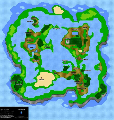 Final Fantasy Iii 3j Floating Continent Overworld Nintendo Nes Map