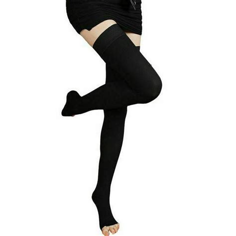 men women 23 32mmhg medical compression high stockings silicone band thigh highs ebay