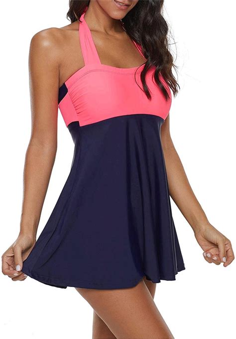 zando women s one piece plus size swimwear halter neck swimsuit pink size 2 0 ebay