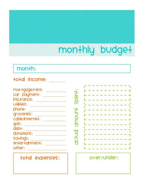 Make A Budget Worksheets